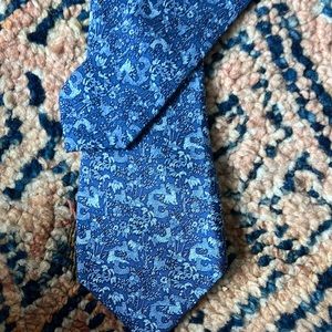 Banana Republic Silk Blue Leopard Tie